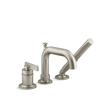 Kohler Deck-Mount Bath Faucet With Handshower in Vibrant Brushed Nickel 35913-4-BN
